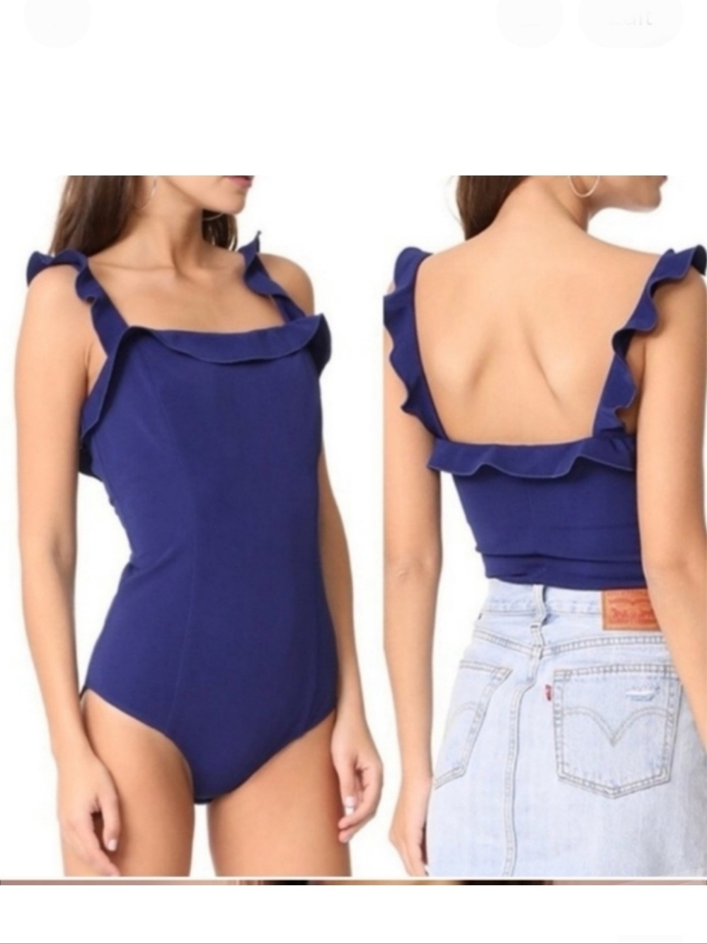 Capulet Blue Lillia Ruffle Bodysuit NWOT